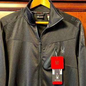 Brand New Spyder Black Active Sportswear Sweater Breathable Fleece Full Zipper!